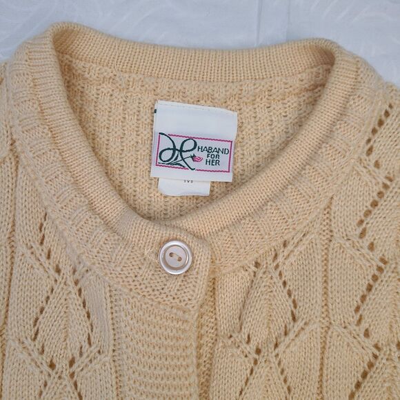 Women Cardigan Sweater Round Neck Solid Cable Casual Loose Soft Knitwear - Picture 2 of 5